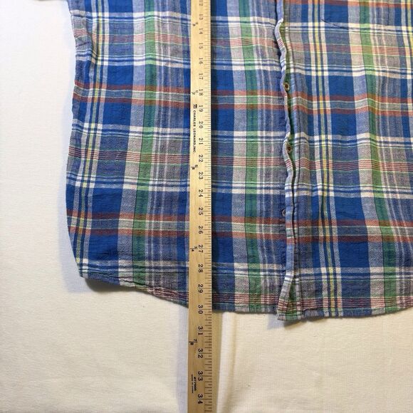 Weatherproof Vintage Short Sleeve Weather Wash Shirt Men M Blue Plaid XXL - Picture 8 of 12
